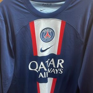 Nike PSG Blue and Red Soccer Jersey